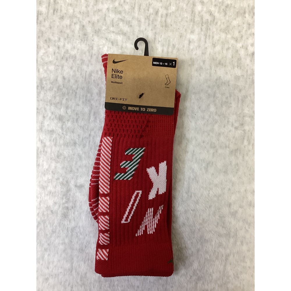 Nike Elite Multisport Crew Socks Red Green White XL Men 12-15 HV6888-687 NEW.